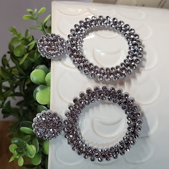 SPARKLE DROP HOOP ILLUSION EARRINGS - Picture 5 of 6